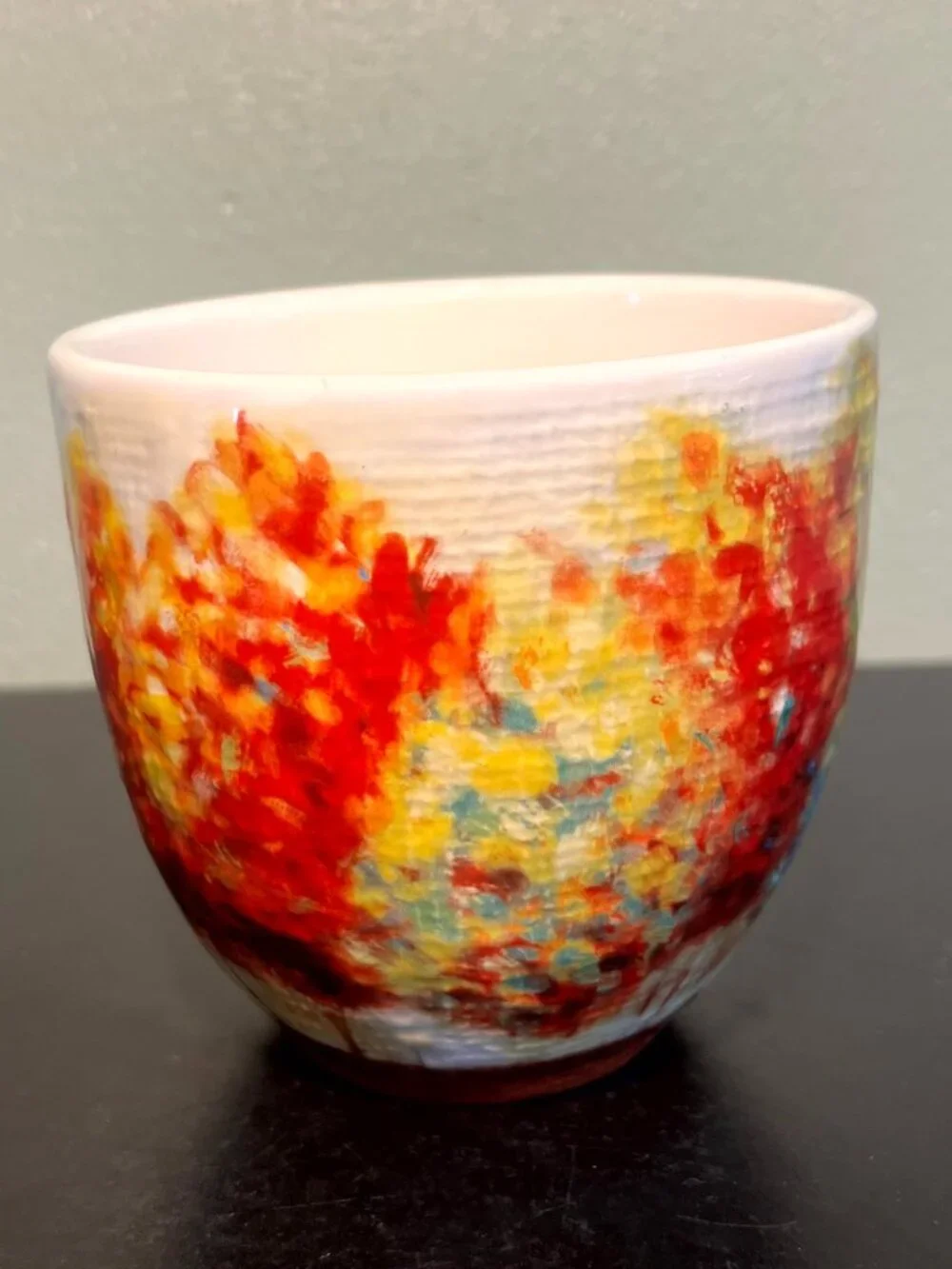 Pier 1 Imports Impressionist Fall Trees Ironstone Oversized Mug 20oz Multicolor
